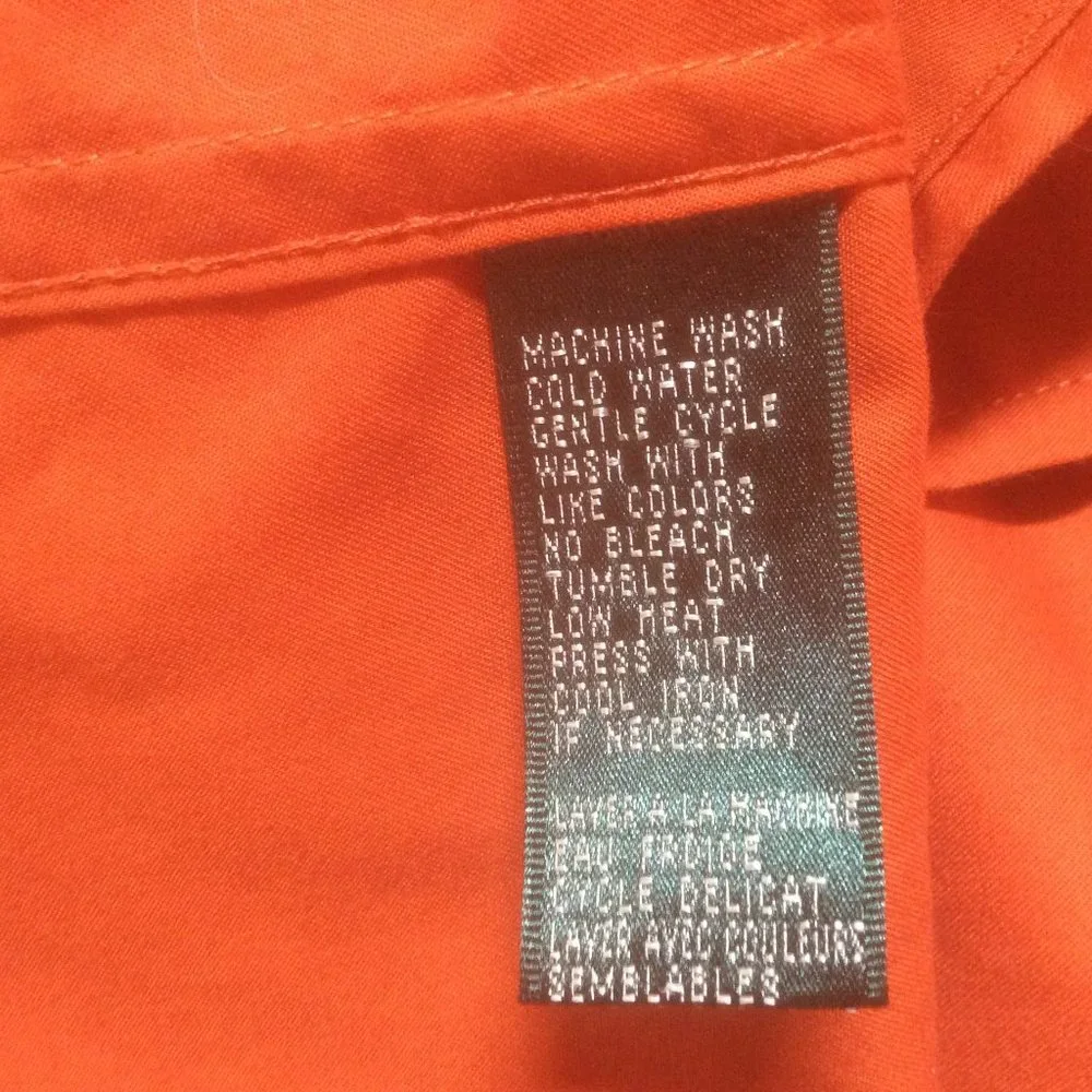 Lauren Ralph Lauren Orange Fly Fishing Shirt Size MP - Picture 5 of 5